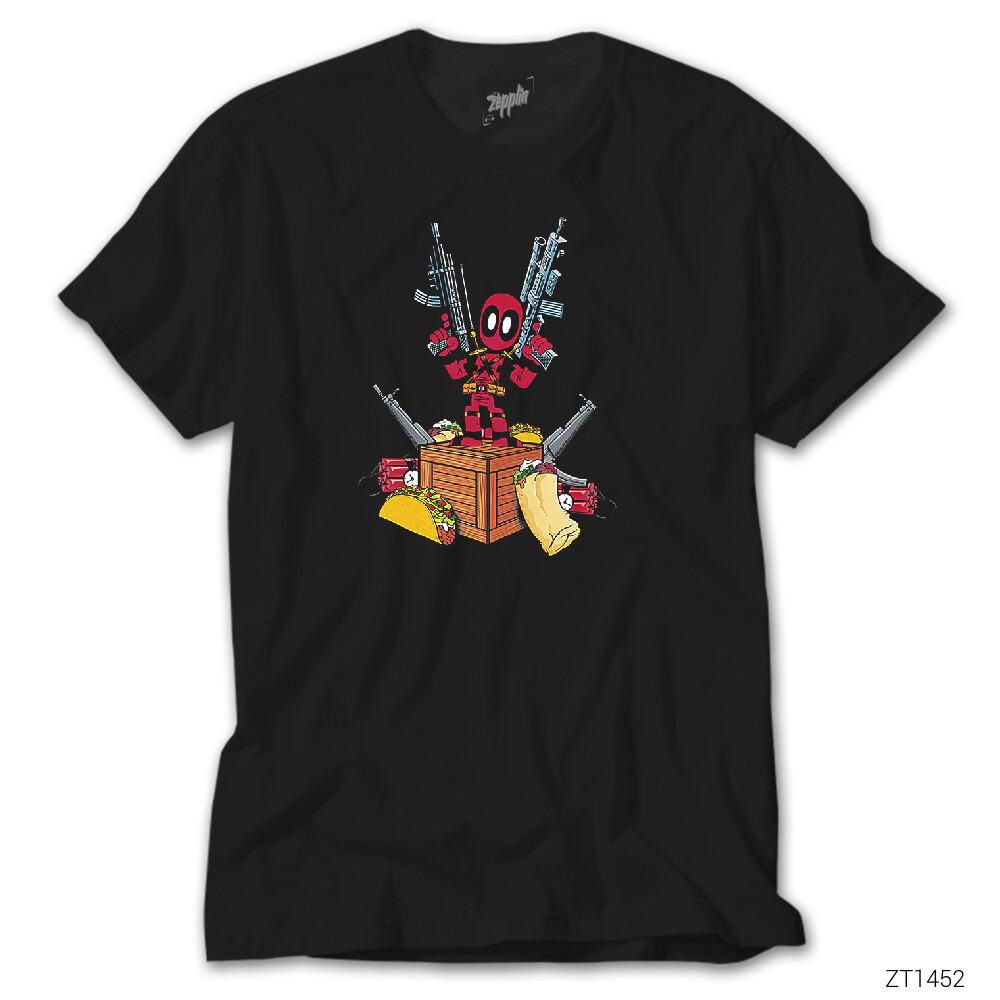 Deadpool Hungry Siyah Tişört