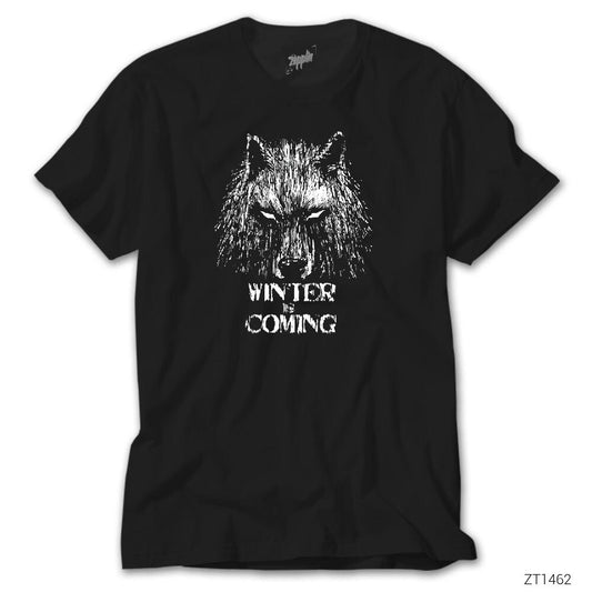 Game Of Thrones Winter Is Coming Wolf Siyah Tişört