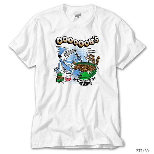 Regular Show Cereal Beyaz Tişört