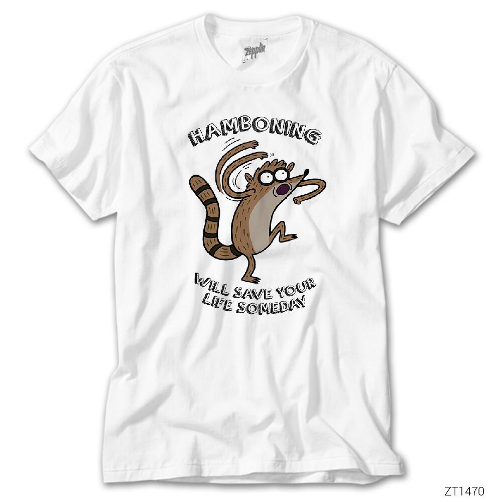 Regular Show Hamboning beyaz tişört