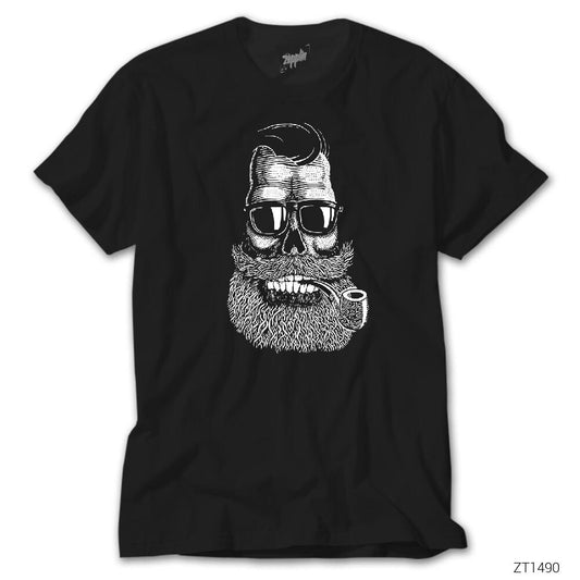 Sakallı Pipo Siyah Tişört