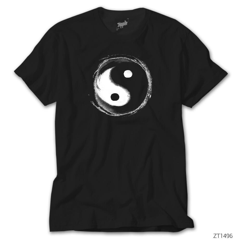 Ying Yang Splash Siyah Tişört