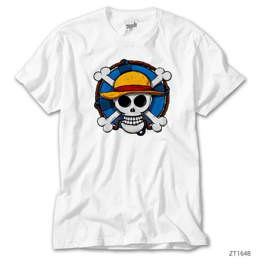 One Piece Skull Beyaz Tişört