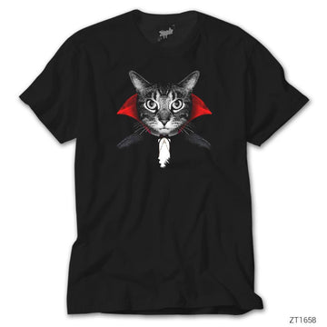 Kedi Cat Vampire Siyah Tişört