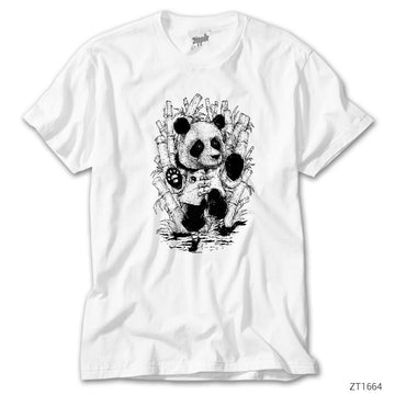 Panda Bamboo Beyaz Tişört