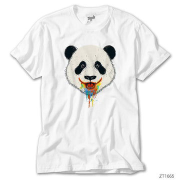 Panda in Colors Beyaz Tişört