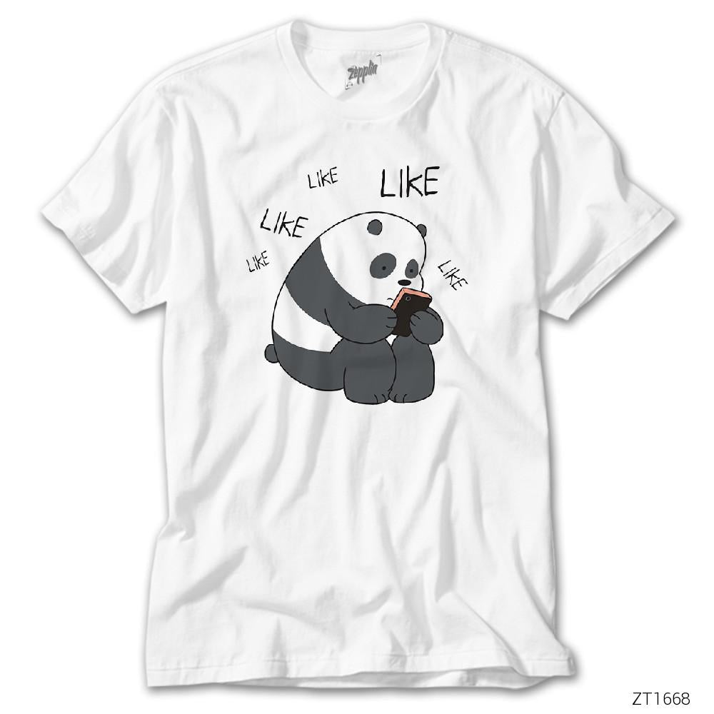 Panda Likes Beyaz Tişört