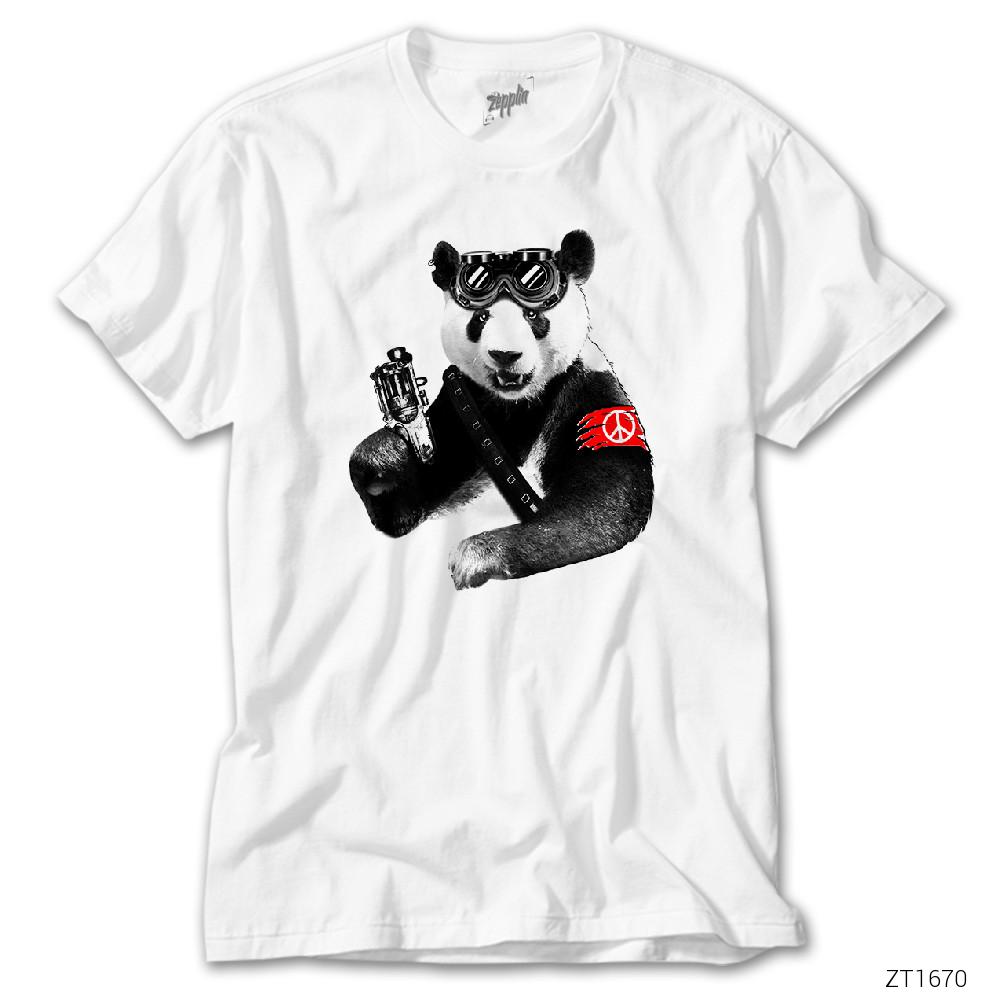 Panda Rebel Beyaz Tişört