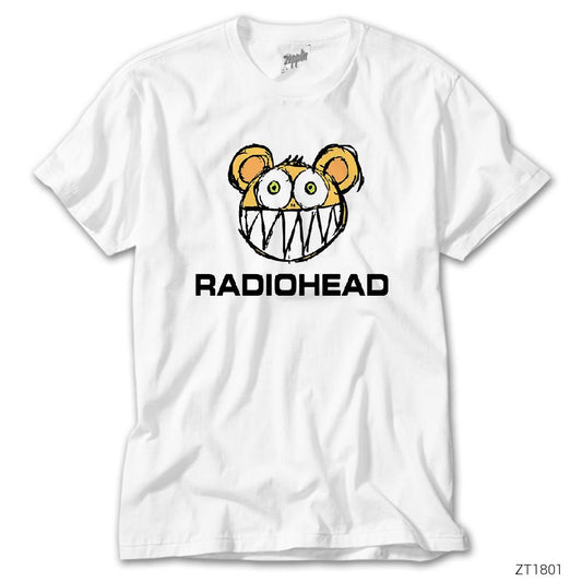 Radiohead Kid Bear Cartoon Beyaz Tişört