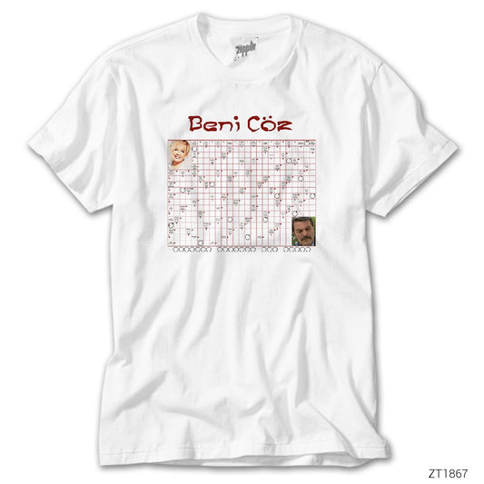 Kare Bulmaca Beyaz Tişört