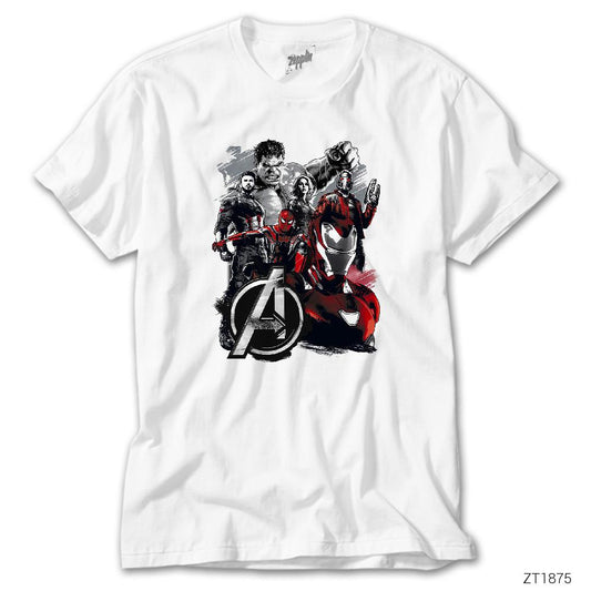 Avengers Members Beyaz Tişört