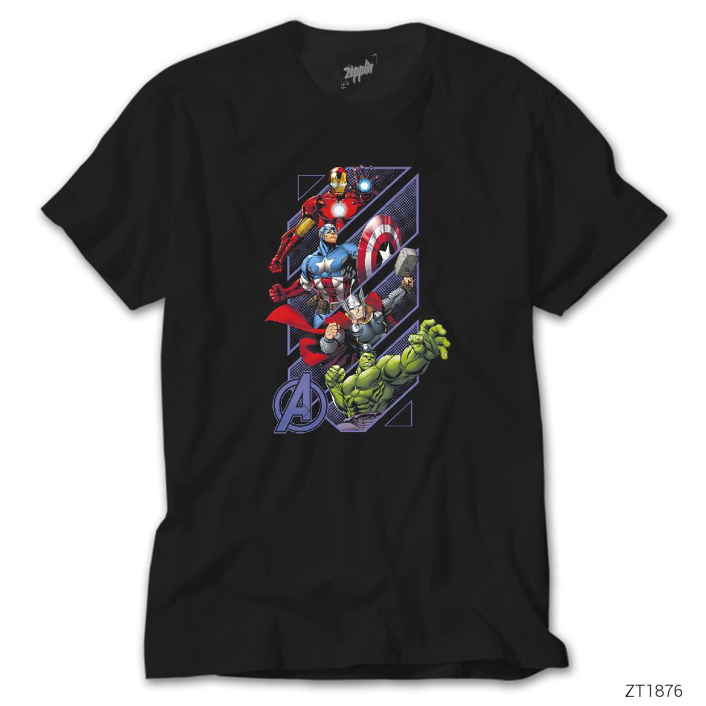 Avengers Power Up Siyah Tişört