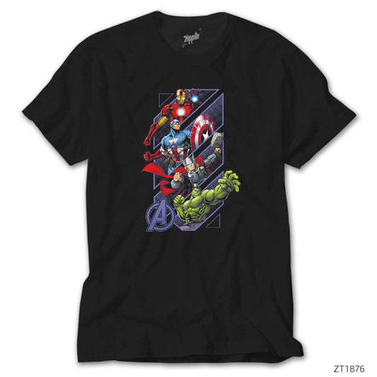 Avengers Power Up Siyah Tişört