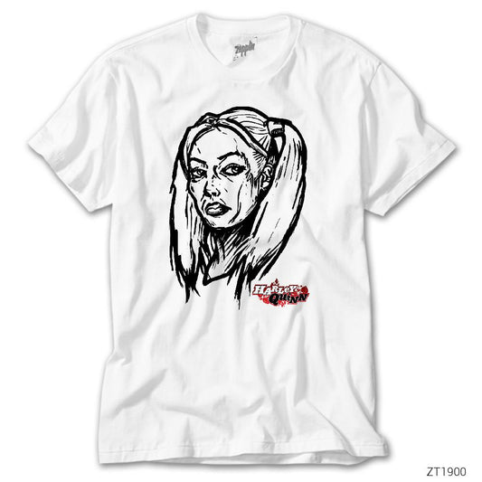 Harley Quinn Drawing Beyaz Tişört