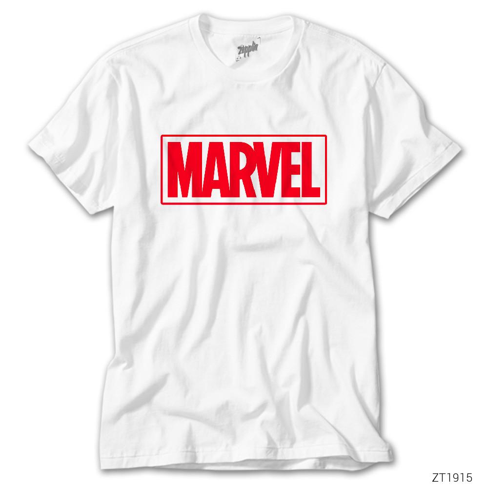 Marvel Logo Beyaz Tişört