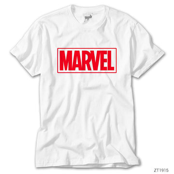 Marvel Logo Beyaz Tişört