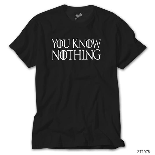 İndirimli Game of Thrones You Know Nothing Siyah Tişört