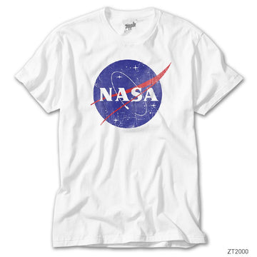 Nasa Damaged Logo Beyaz Tişört