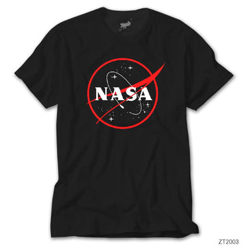 Nasa Red Logo Siyah Tişört