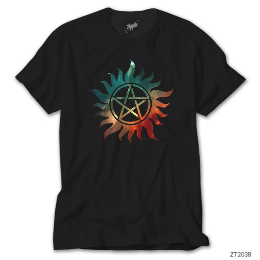 Supernatural Galaxy Logo Siyah Tişört