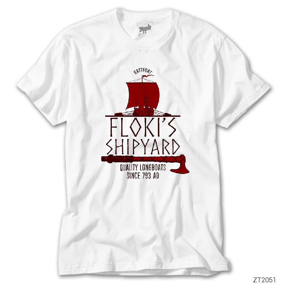 Vikings Floki s Shipyard beyaz tişört