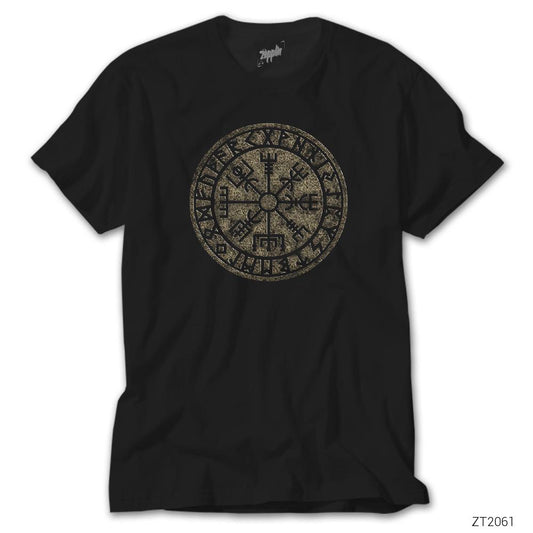 Vikings Vintage Vegvisir Siyah Tişört