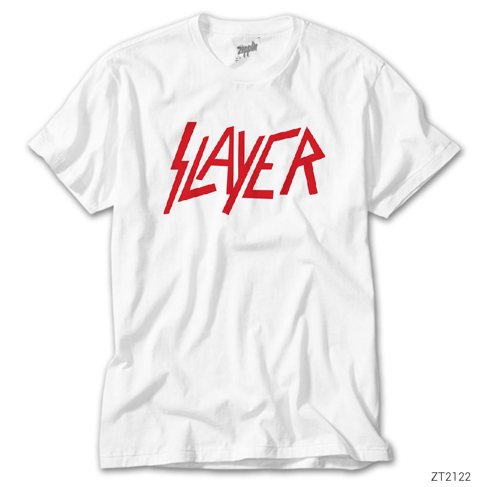 Slayer Flat Logo Beyaz Tişört