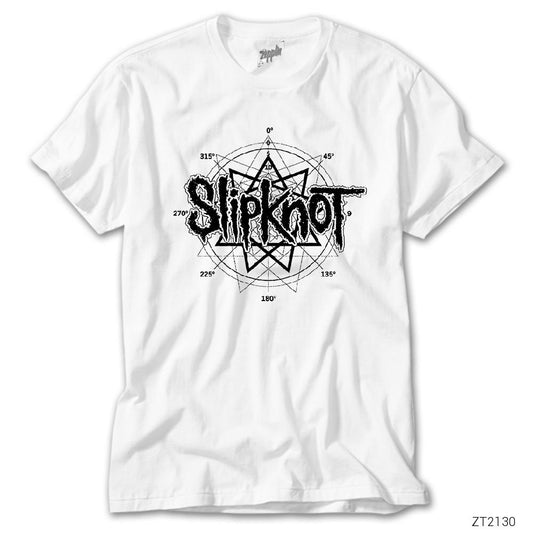 Slipknot Pentagram Beyaz Tişört