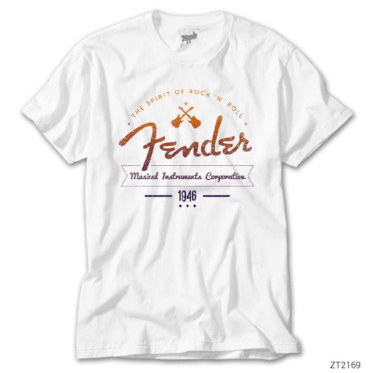 Fender Logo 6 Beyaz Tişört