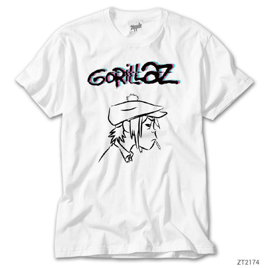 İndirimli Gorillaz Head Beyaz Tişört