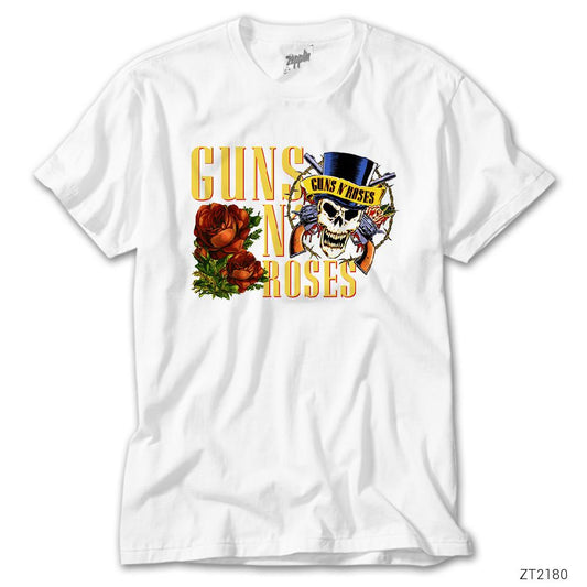 Guns N Roses Skull Alternative Beyaz Tişört