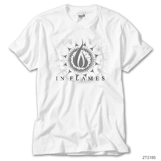In Flames Logo 2 Beyaz Tişört