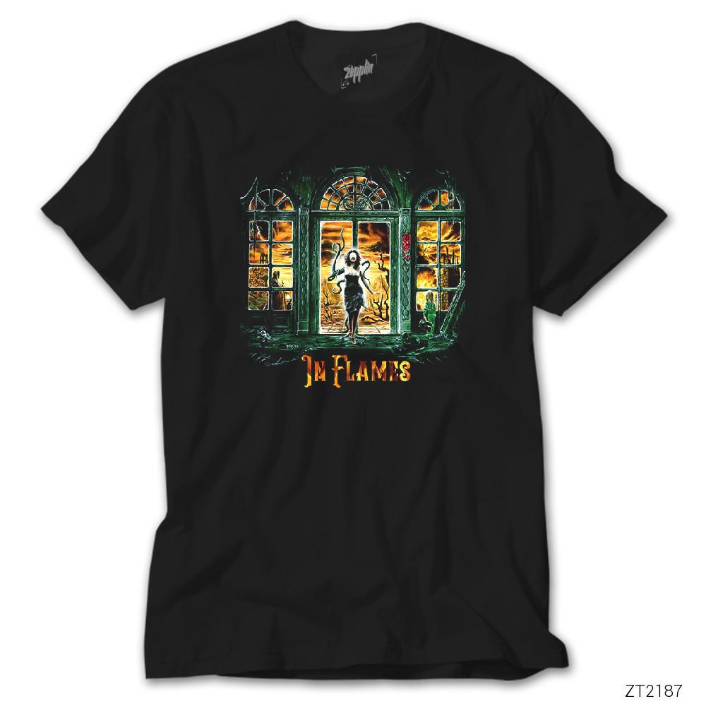 In Flames Witch Woman Siyah Tişört