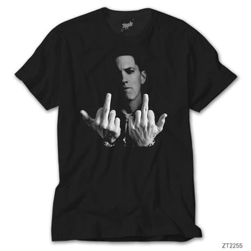 Eminem Middle Finger Siyah Tişört