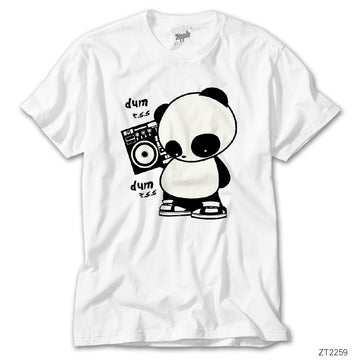 Hip-Hop Panda Beyaz Tişört