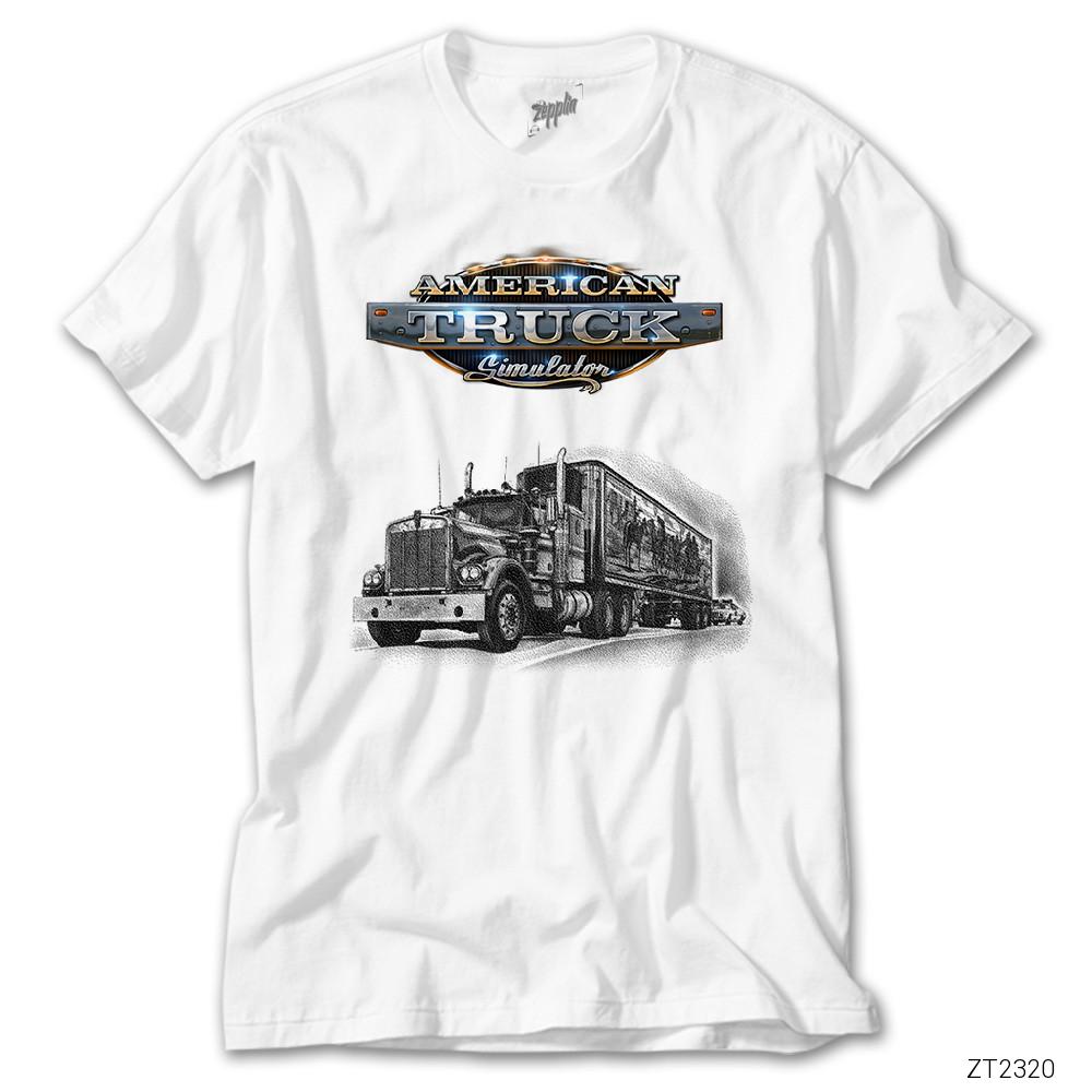 İndirimli American Truck Simulator Longway Beyaz Tişört