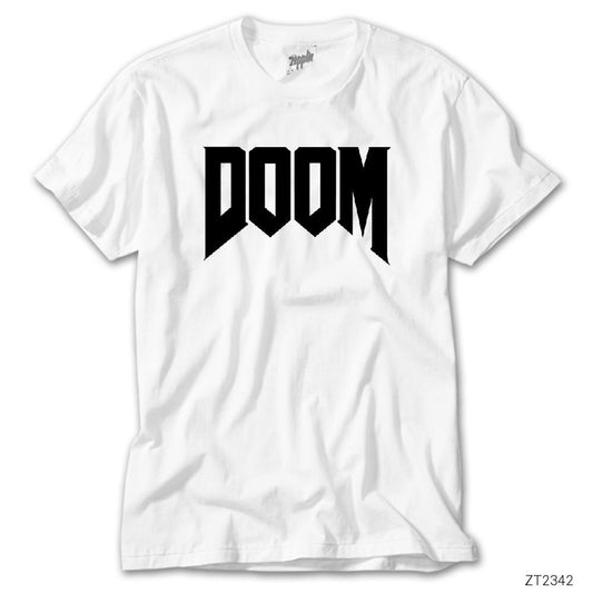 İndirimli Doom Logo Beyaz Tişört