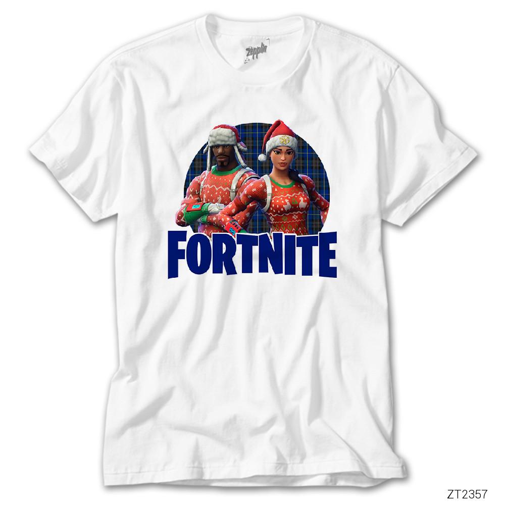 Fortnite X mas Skin Logo 3 Beyaz Tişört