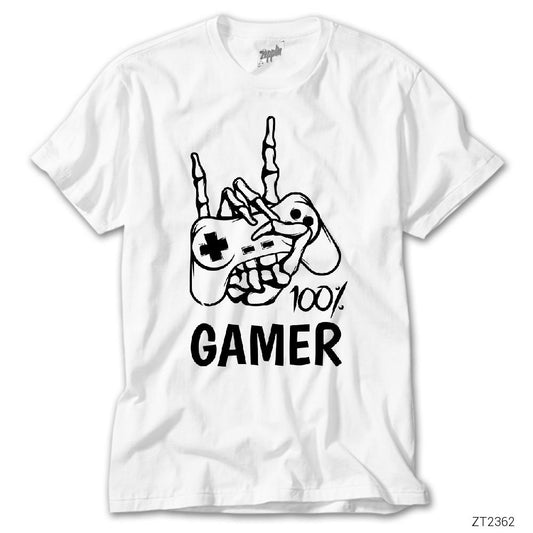 Gamer %100 Beyaz Tişört