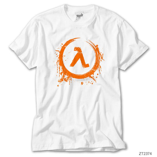 İndirimli Half Life Logo Splash Beyaz Tişört