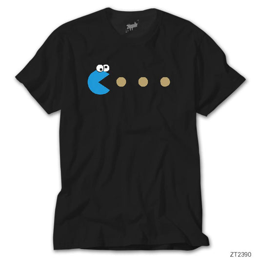 Pac man Blue Siyah Tişört