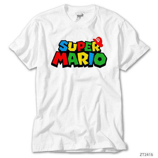 Super Mario Logo Beyaz Tişört