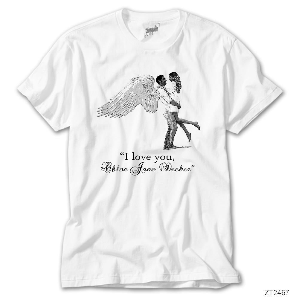 Lucifer I Love You Chloe Beyaz Tişört