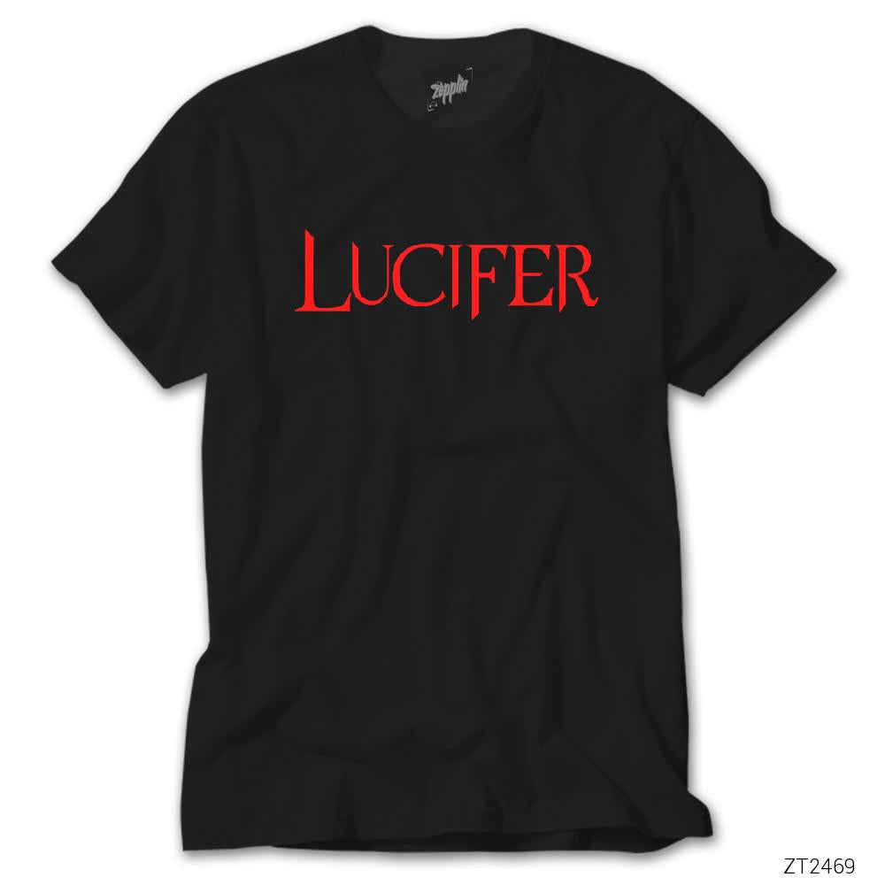 Lucifer Red Text Siyah Tişört