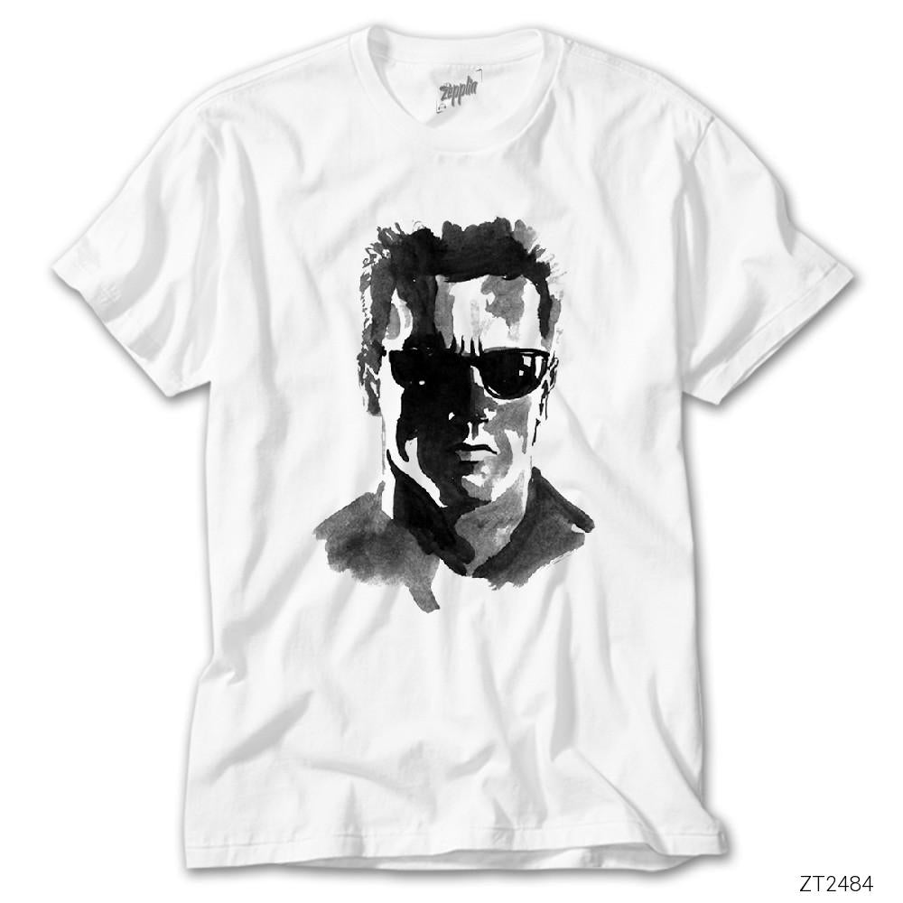 Terminator Arnold Schwarzenegger Paint Beyaz Tişört