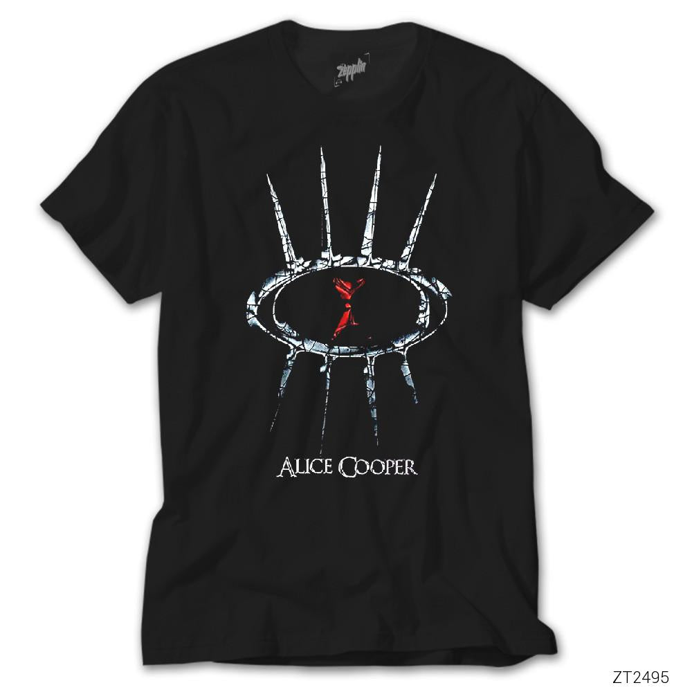 İndirimli Alice Cooper Eye Logo Siyah Tişört