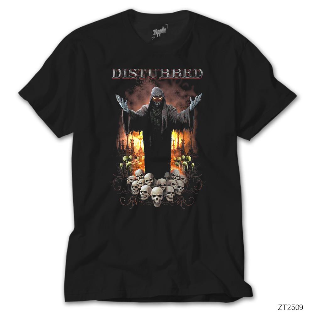 Disturbed Skulls Siyah Tişört