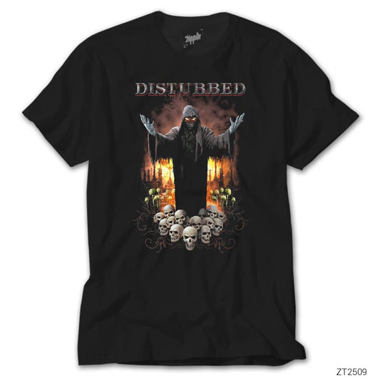 Disturbed Skulls Siyah Tişört