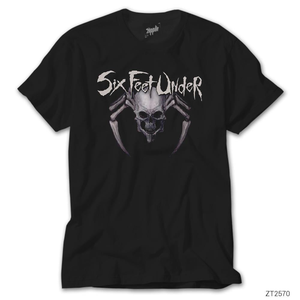 Six Feet Under Skull Spider Siyah Tişört