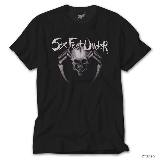 Six Feet Under Skull Spider Siyah Tişört